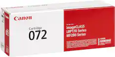 Canon recommends using genuine cartridges for optimum print quality. For the imageCLASS LBP170 Series and MF280 Series, Canon toner cartridges are recommended. The cartridge number is 072.