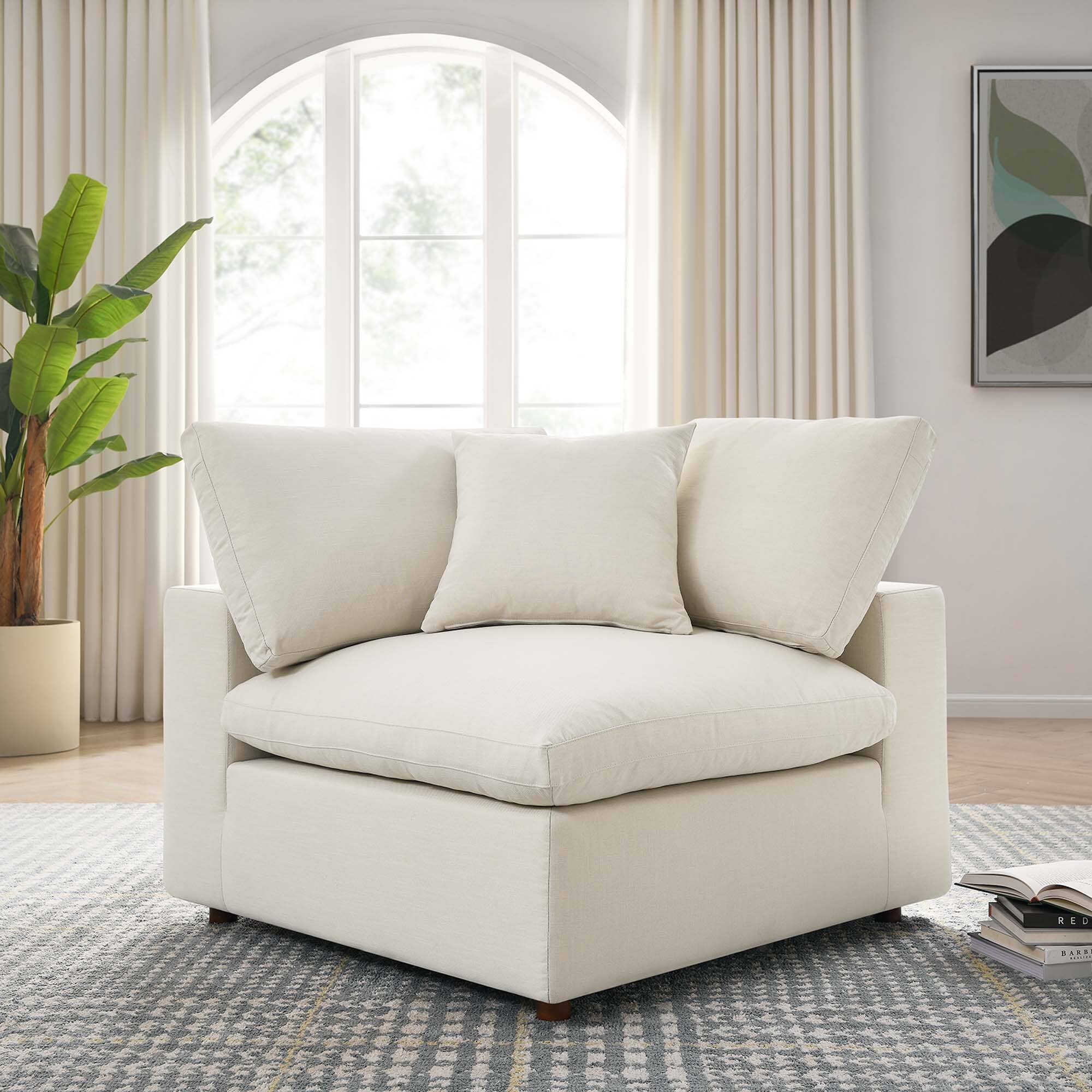 Alt View 5. Modway - Commix Down Filled Overstuffed Corner Chair by Modway - Light Beige.