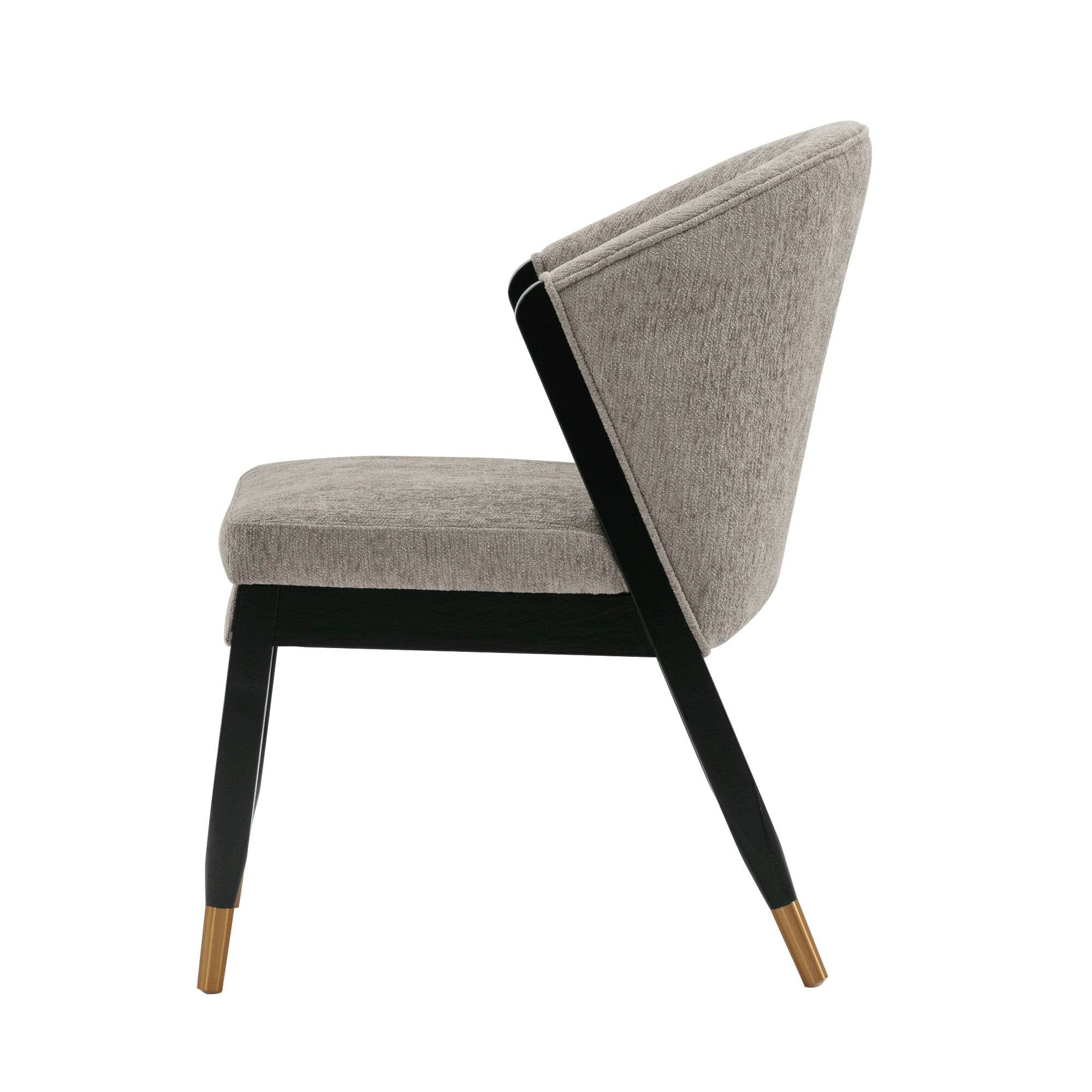 Alt View 2. Manhattan Comfort - Ola Modern Wood Chenille Dining Chair - Set of 2 - Stone.