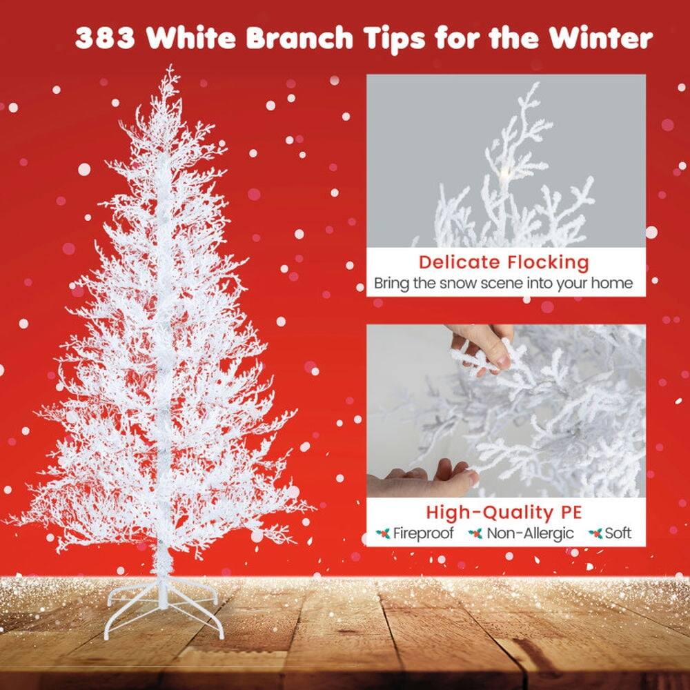 383 White Branch Tips for the Winter

Delicate Flocking  
Bring the snow scene into your home

High-Quality PE  
Fireproof  
Non-Allergic  
Soft