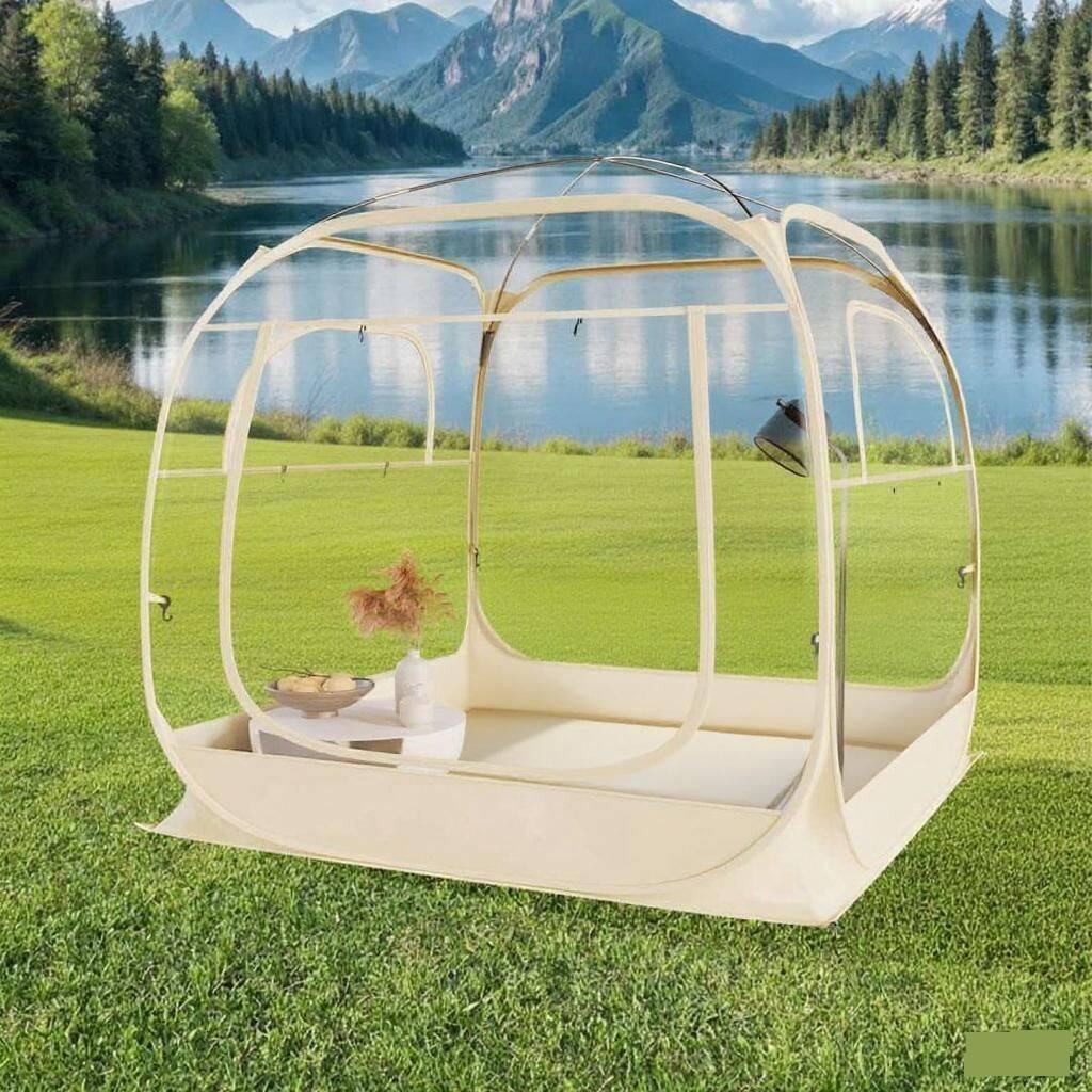 Angle. Circus Cirle - 6×6ft Pop Up Bubble Tent for 4-6 Person - Beige.