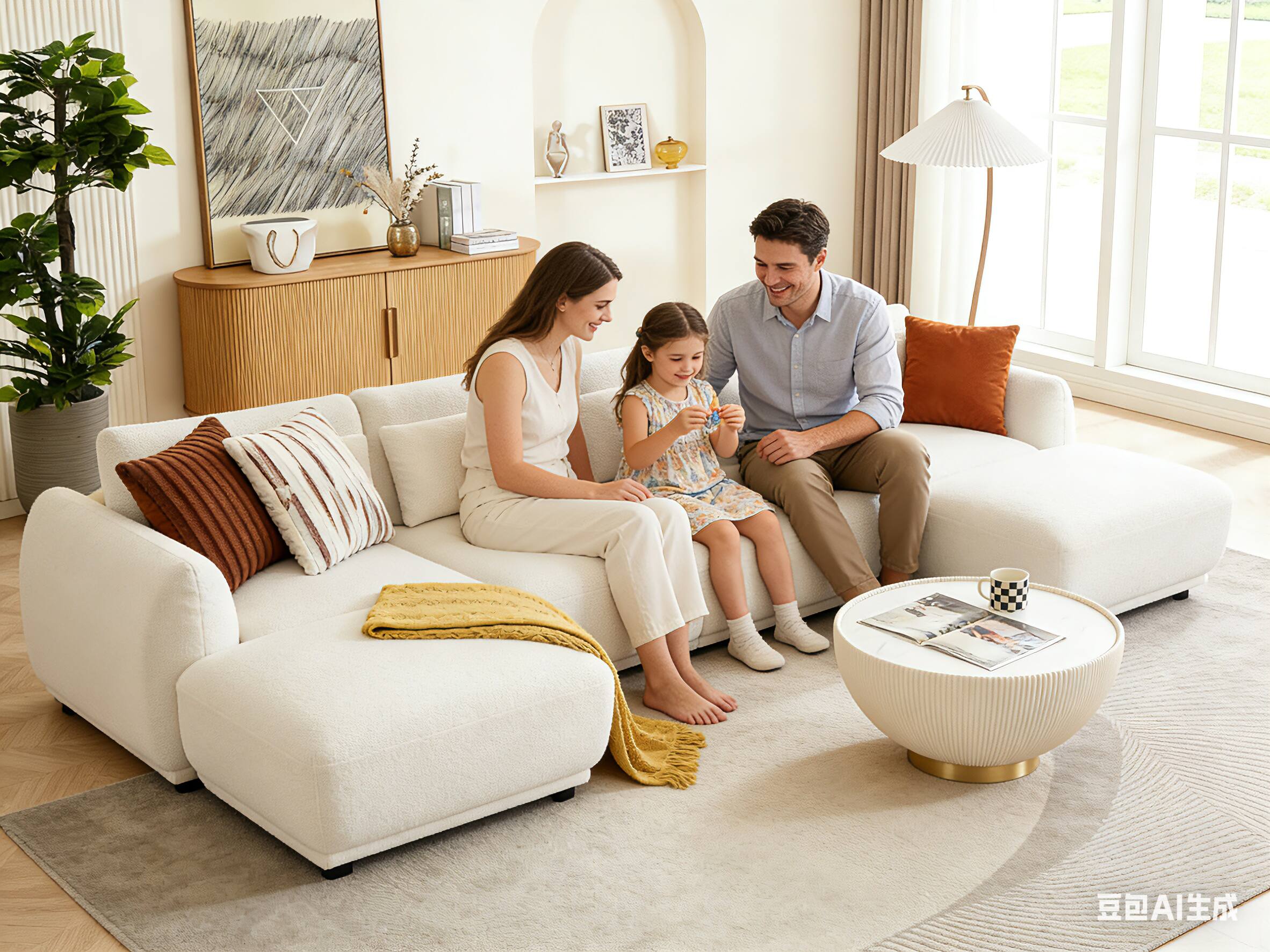Angle. Electra Tech Xpress - Sectional Sofa Couch,Convertible U Shaped Sectional for Living Room,Modular L Shaped Couch with Removable Ottoman - White.