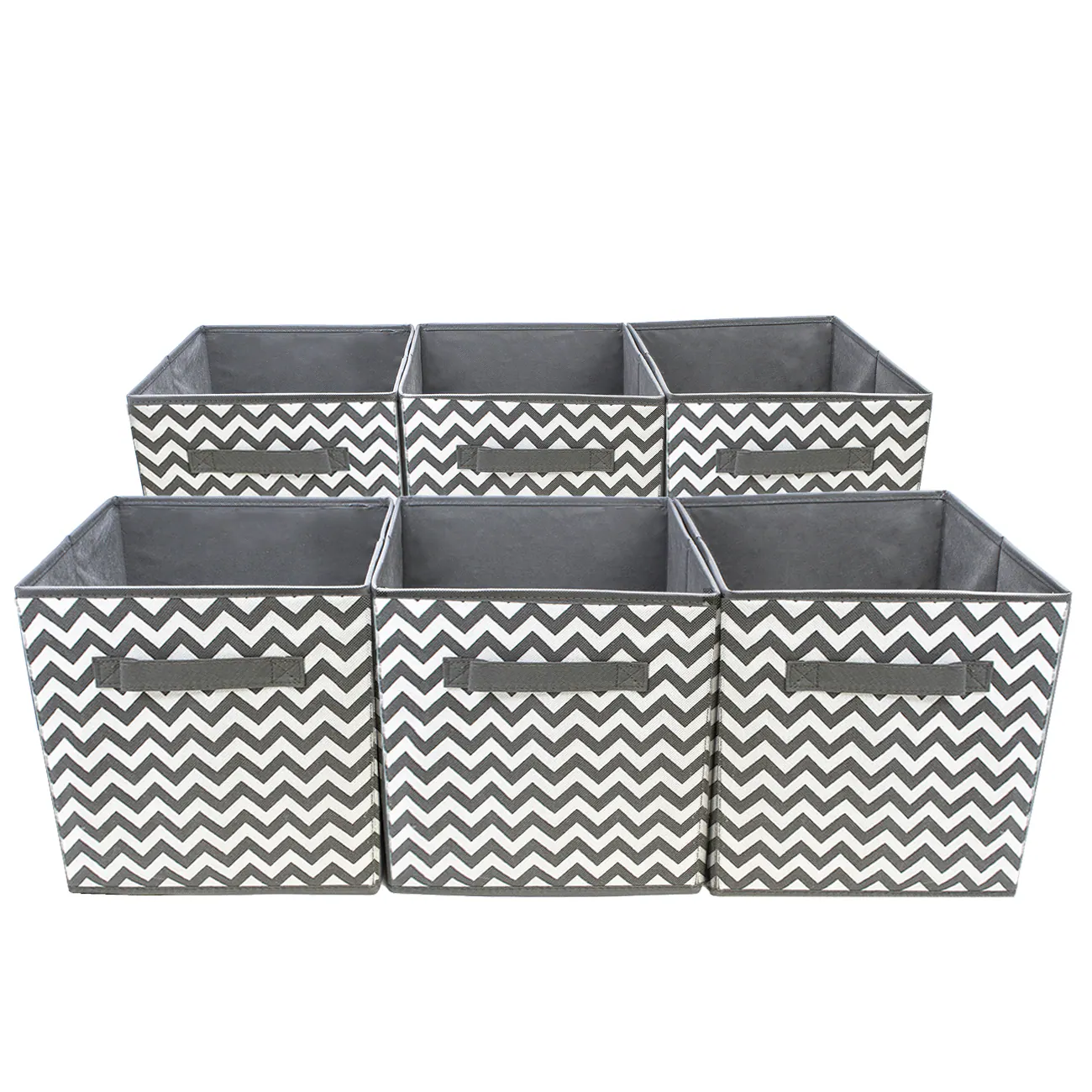 Alt View 6. Sorbus - Sorbus Foldable Storage Cubes - 6 Fabric Baskets for Organizing Pantry, Closet, Shelf, Nursery, Playroom, Toy Box, Cubby - Gray Chevron.