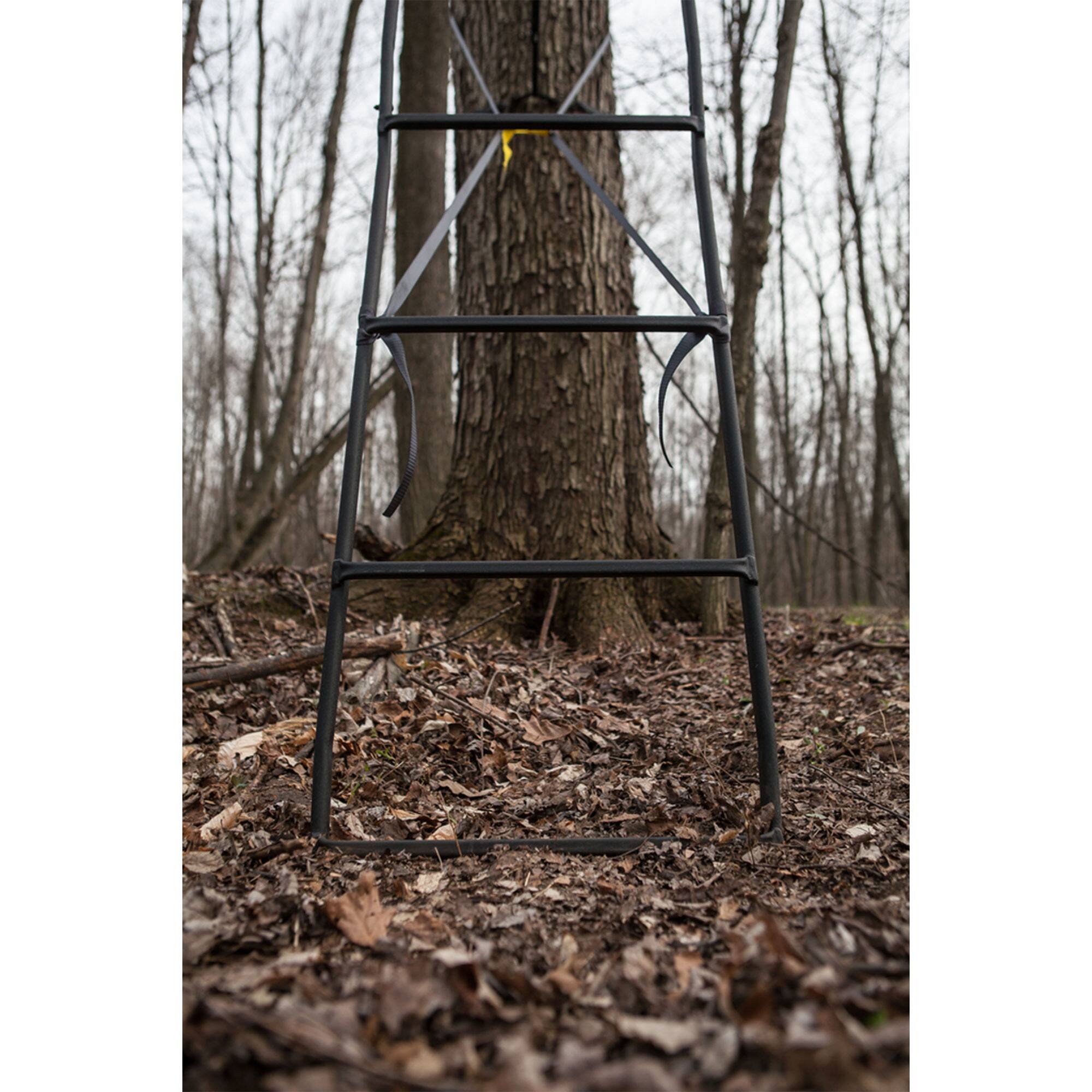 Alt View 6. Hawk - Hawk Big Denali 2 Man Climbing Tree Stand, 18 Foot Deer Hunting Ladderstand - Black.