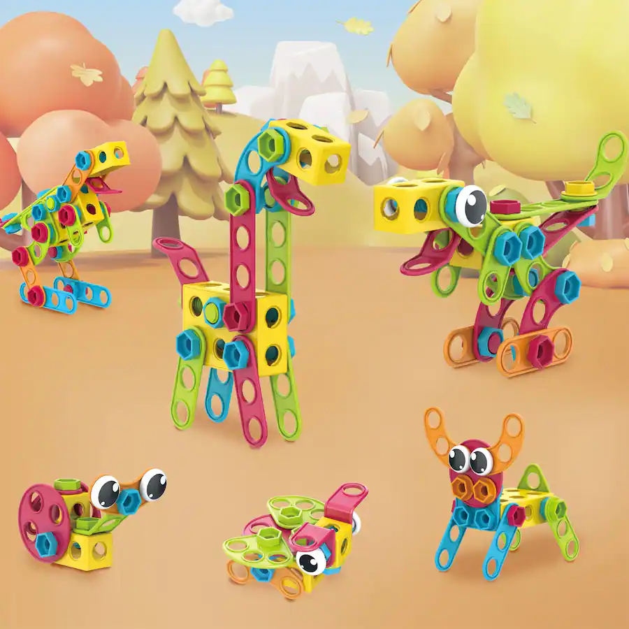 PicassoTiles PICASSO TILES 152 PC Construction Building Engineering Set, STEM Toys for Kids 3 ...