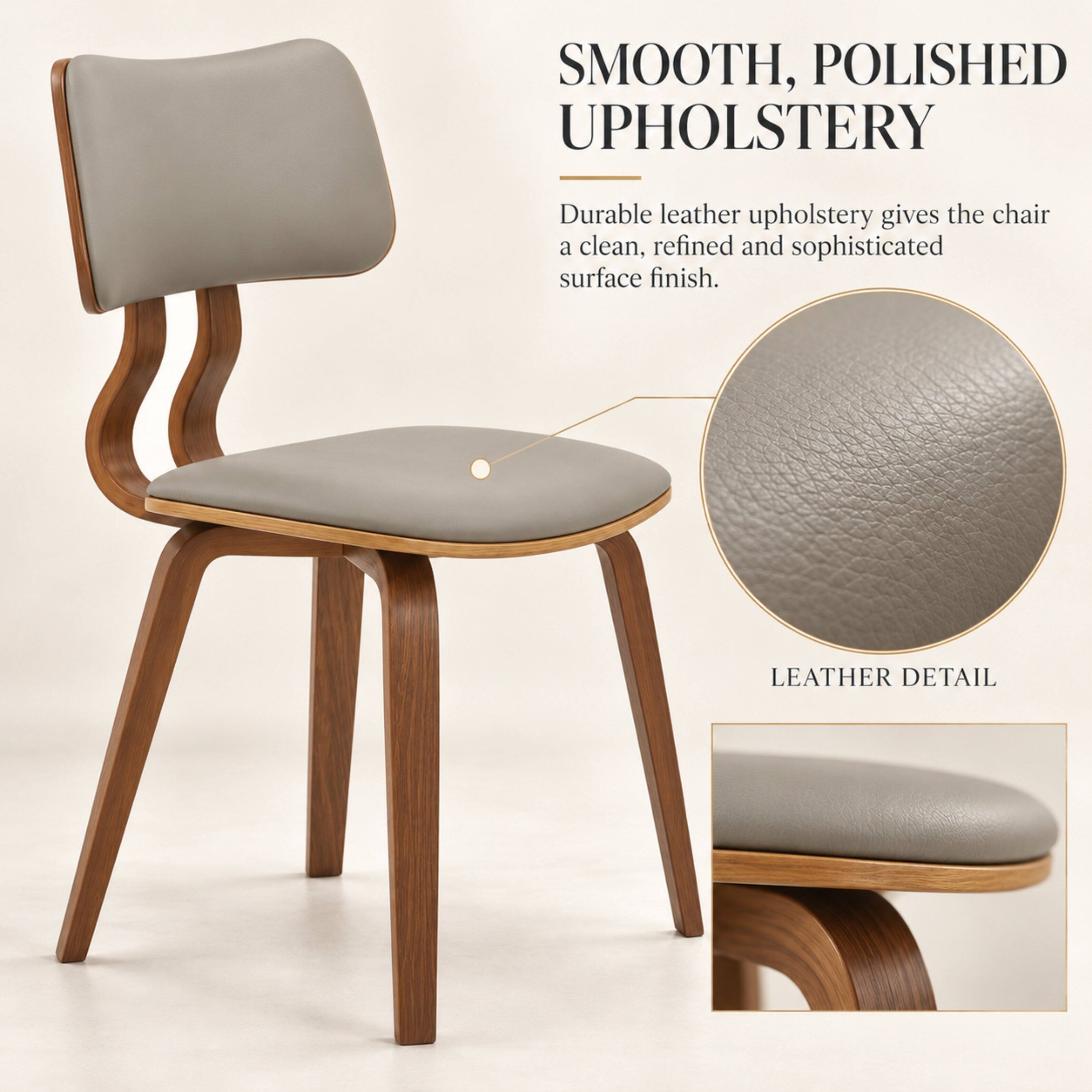 SMOOTH, POLISHED UPHOLSTERY

Durable leather upholstery gives the chair a clean, refined and sophisticated surface finish.

LEATHER DETAIL