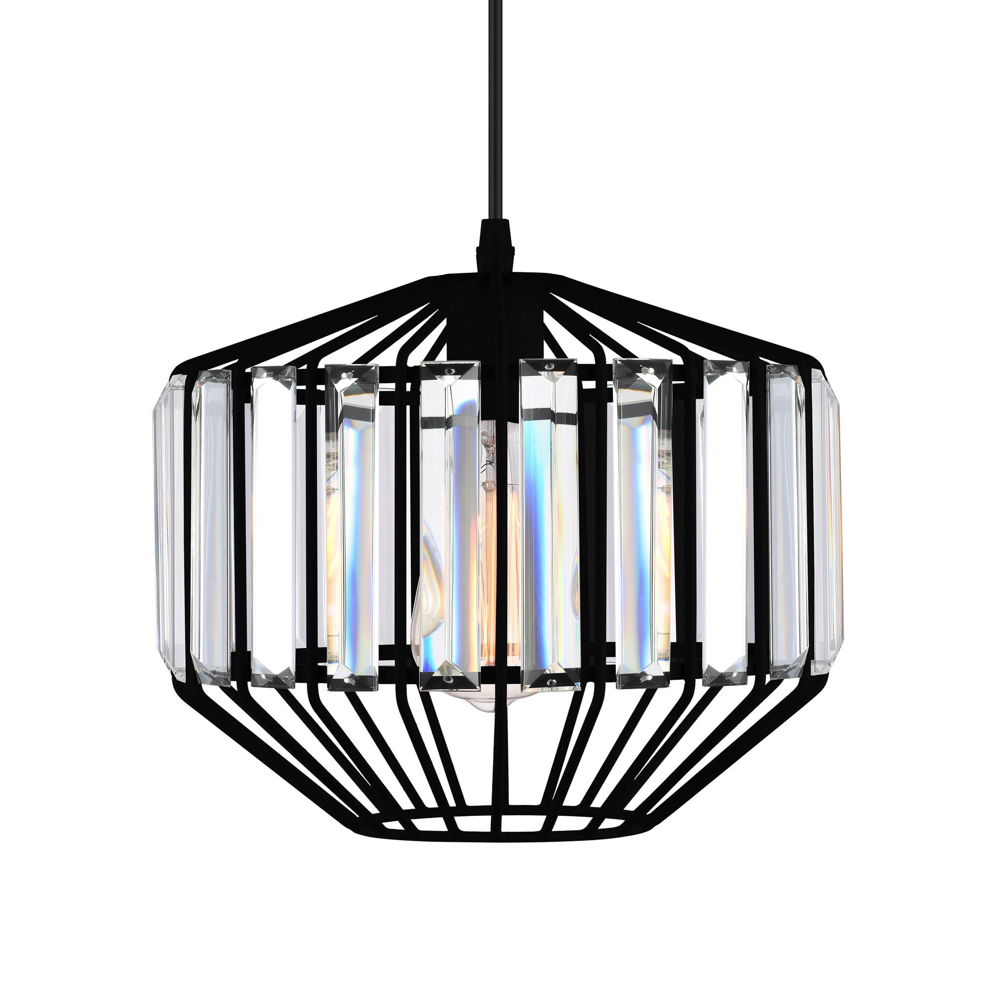 Angle. CWI Lighting - Alethia 1 Light Down Pendant With Black Finish - Black.