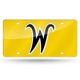 Rico Industries - Wichita State Shockers Yellow Mirrored Laser Cut License Plate Laser Tag - Multi