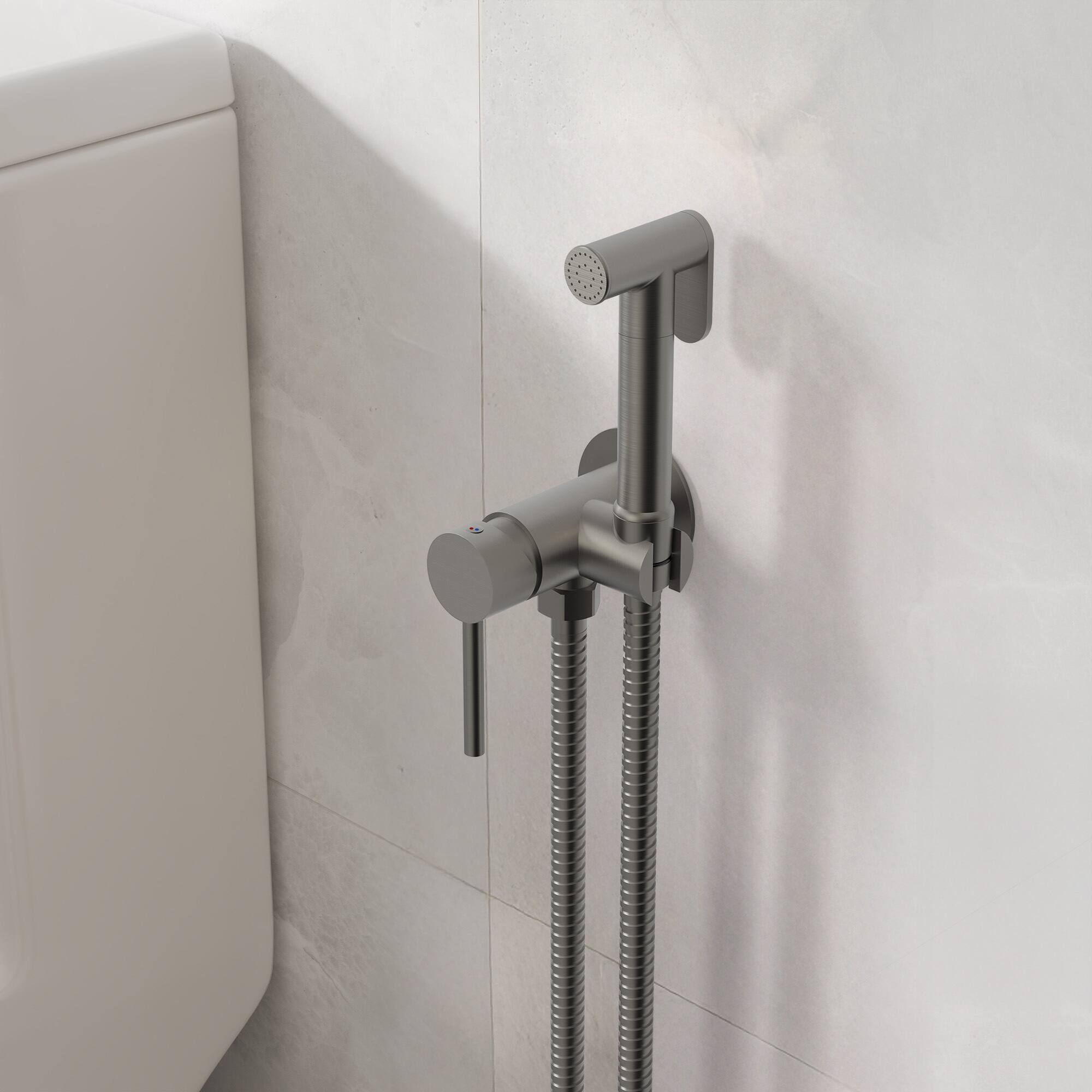 Alt View 8. GRANDJOY - Handheld Bidet Faucet with Hot and Cold Mixing Valve, Wall Mount  - Brushed Nickel.