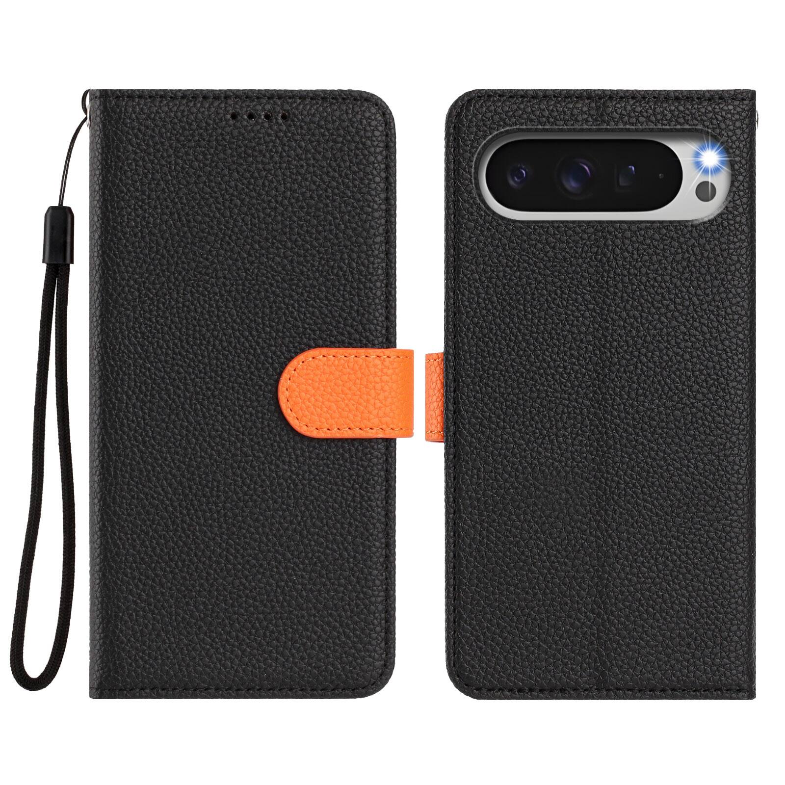 Alt View 3. Dteck - Magnetic Detachable 2-in-1 Wallet Case for Google Pixel 10 Pro XL, PU Leather Flip Cover with Card Slots & Wrist Strap - Black.