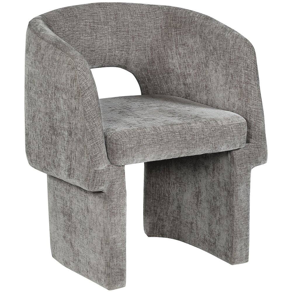 Front. Meridian Furniture - Emmet Grey Chenille Fabric Dining Chair / Accent Chair - Grey.