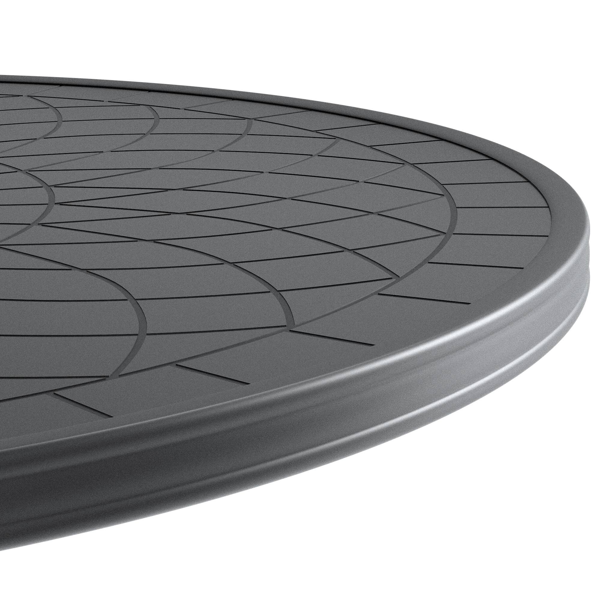 Back. APRILSOUL - 4724 Inch Cast Aluminum Patio Dining Table Black Frame Carved Texture Top - Black.