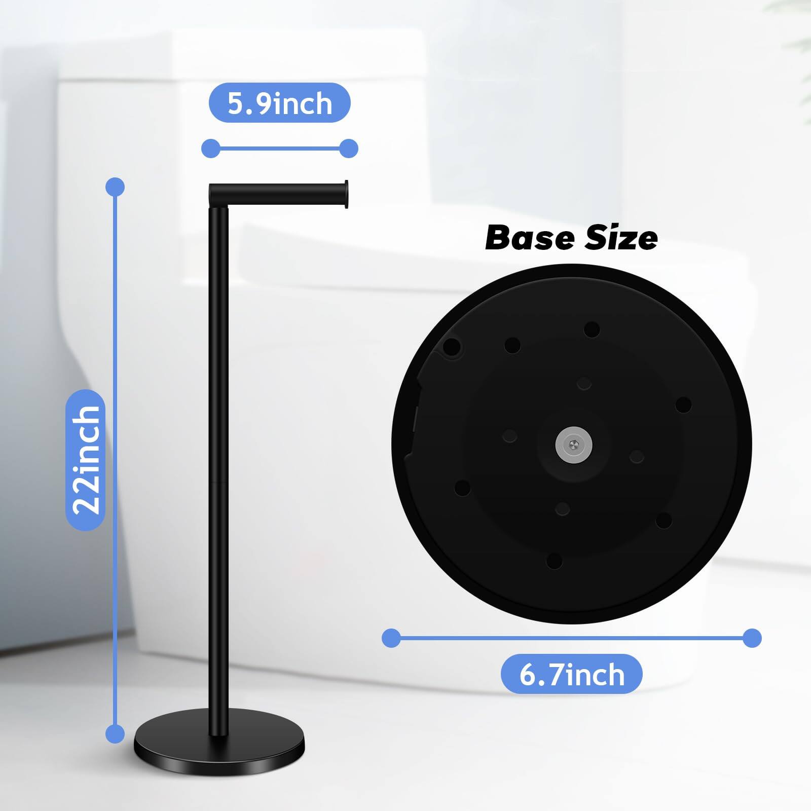 5. 9-inch Base Size 22-inch  
6. 6.7-inch