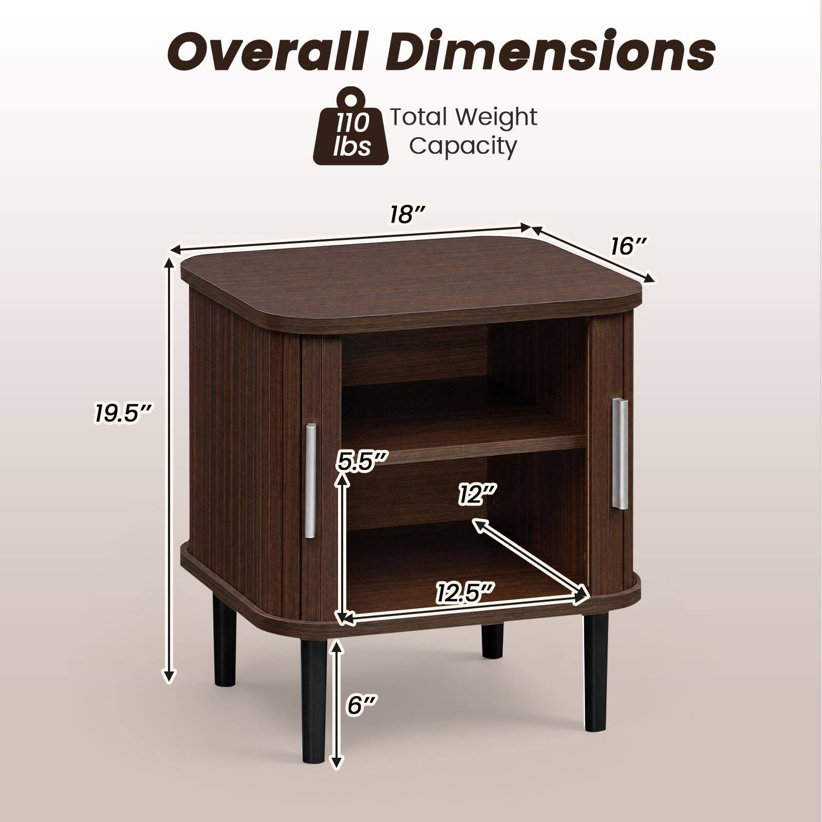 Overall Dimensions  
110 lbs Total Weight Capacity  
18"  
16"  
19.5"  
5.5"  
12"  
12.5"  
6"