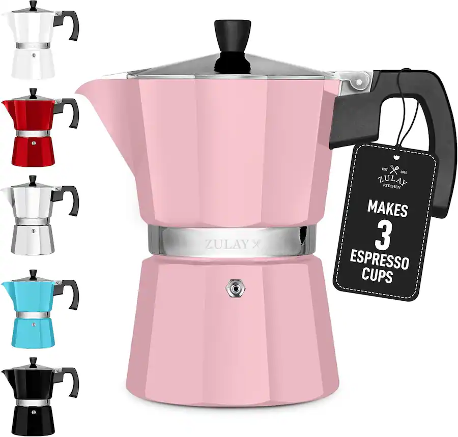 Zulay Kitchen Moka Pot Espresso Stovetop Coffee Maker (3 Espresso Cups ...