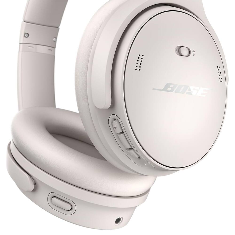 Back. Bose - QuietComfort Wireless Over-Ear Bluetooth Headphones + 26-Month Extended Warranty Protection - White Smoke.