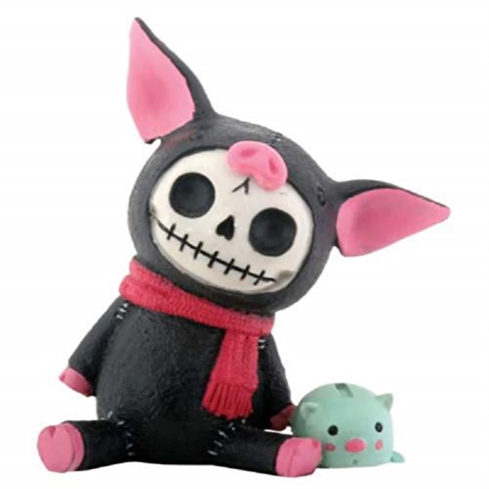 Pacific Trading - Furrybones Bacon Skeleton in Pig Costume Figurine - Black