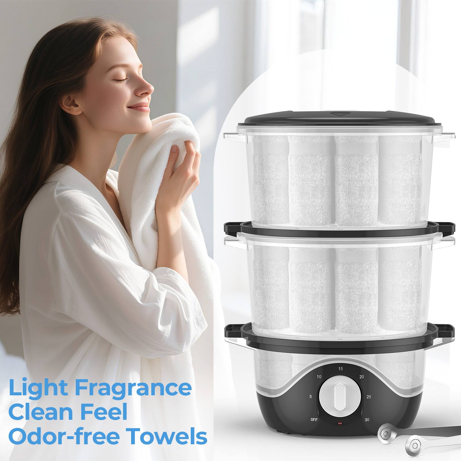 Light Fragrance  
Clean Feel  
Odor-free Towels