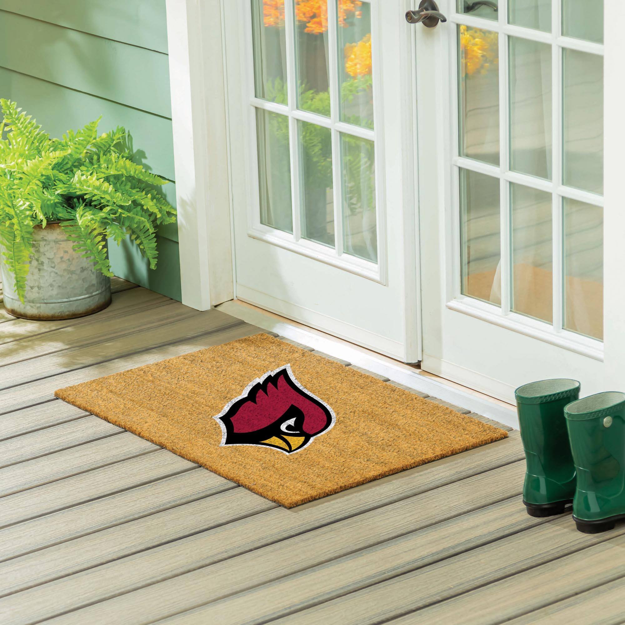 Alt View 1. Evergreen Enterprises - Arizona Cardinals 24" x 36" Outdoor Team Logo Coir Mat - Brown.