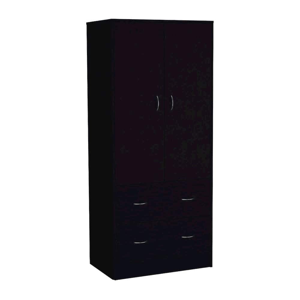 TuHome - Taly Armoire Black MDF - White
