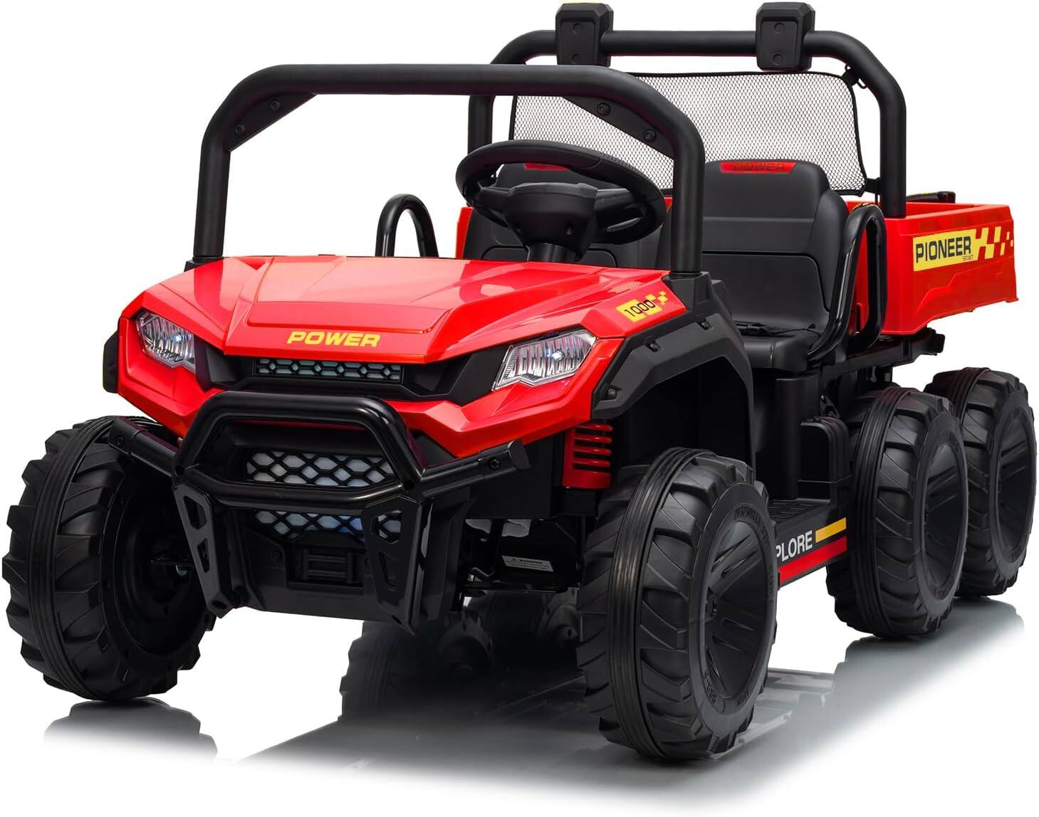 Electrodes Masters - 24V 4WD Electric Ride-on Dump Truck for Kids, 2-Seater with Parental Remote Control, 3 Speeds - Red price history on PriceWatchPro