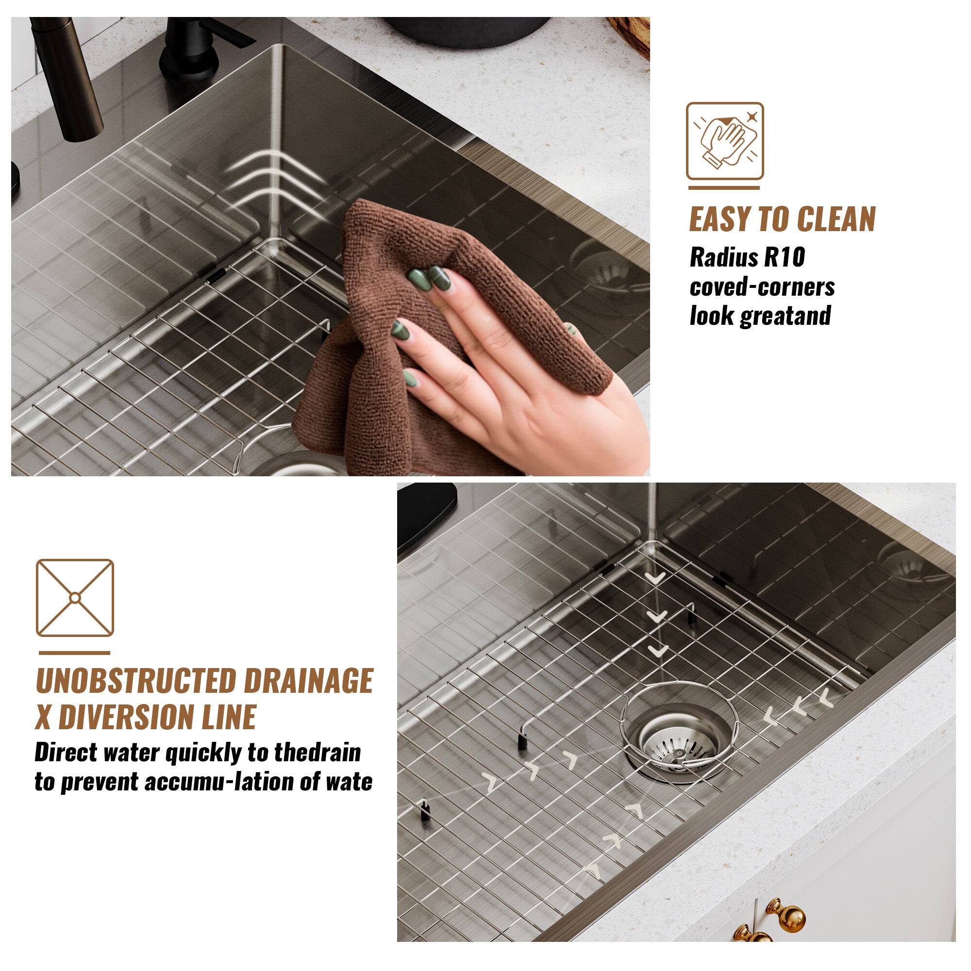 EASY TO CLEAN Radius R10 coved-corners look greatand UNOBSTRUCTED DRAINAGE X DIVERSION LINE Direct water quickly to thedrain to prevent accumu-lation of wate
