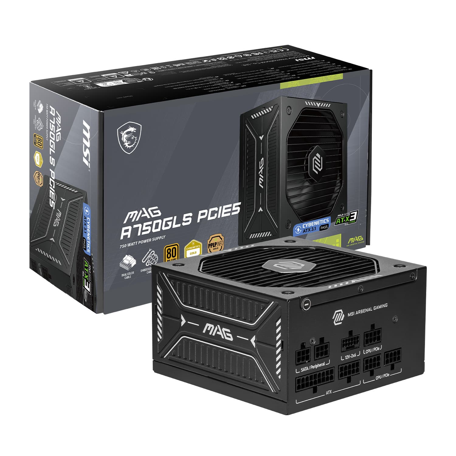 MSI MAG A750GLS PCIE5 750W ATX 3.1 & PCIe 5.1 Ready Full
