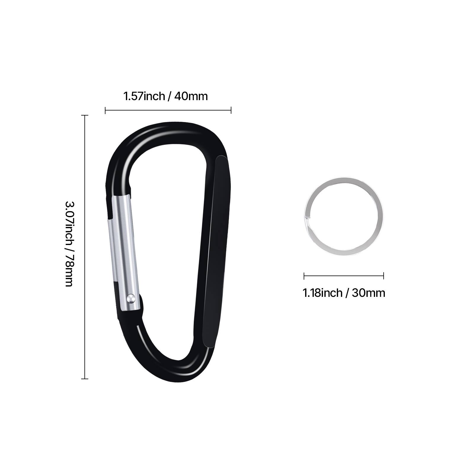 1.57 inch / 40 mm  
3.07 inch / 78 mm  
1.18 inch / 30 mm