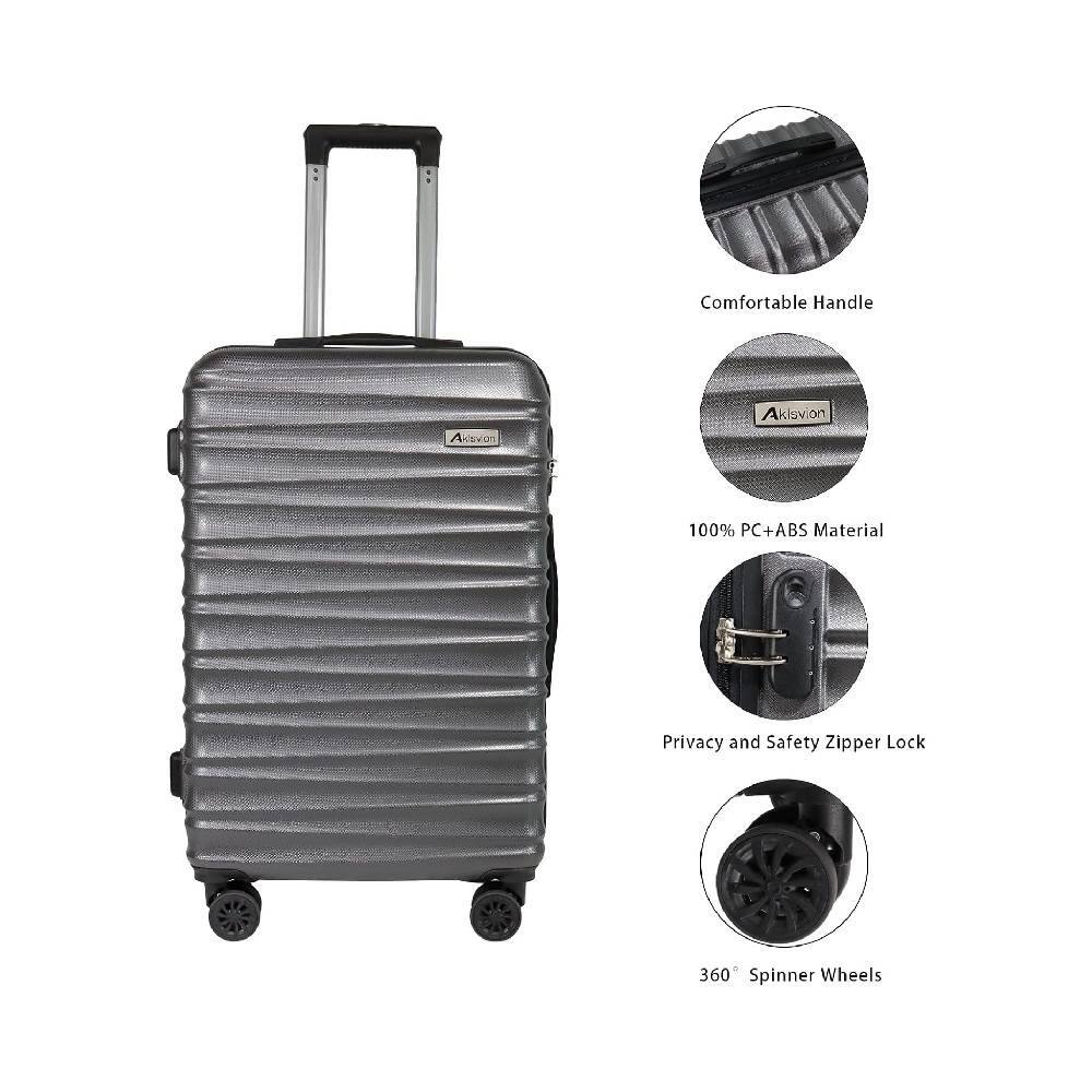 Comfortable Handle  
100% PC+ABS Material  
Privacy and Safety Zipper Lock  
360° Spinner Wheels