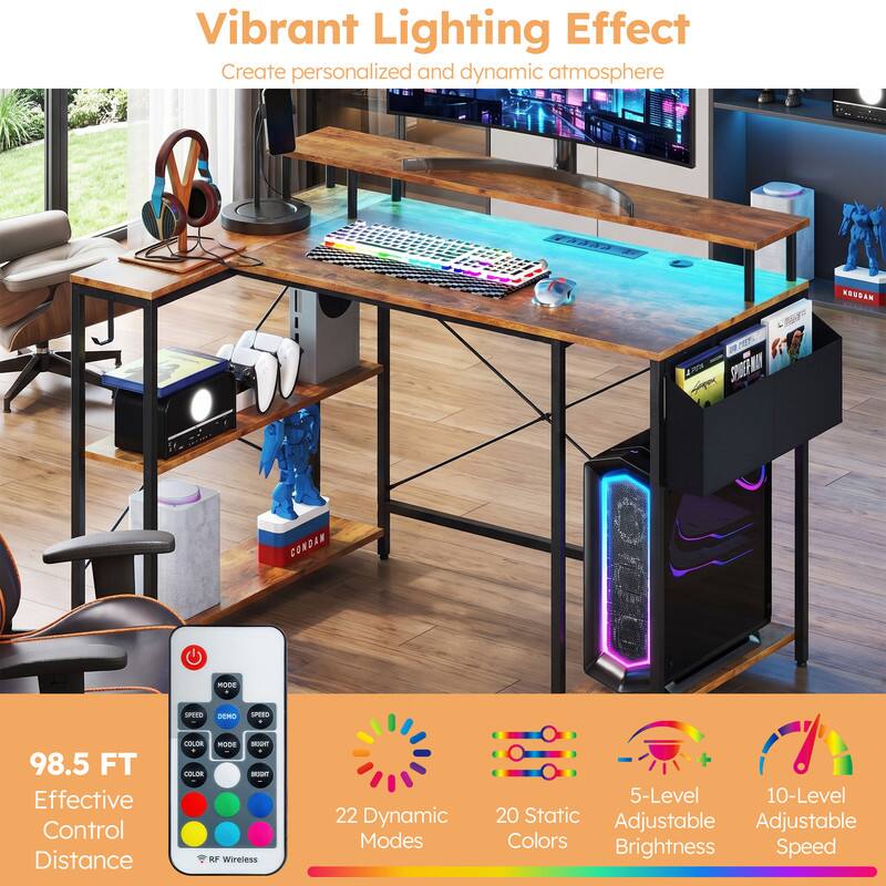 Vibrant Lighting Effect  
Create personalized and dynamic atmosphere  

98.5 FT Effective Control Distance  
COLOR MODE - UT COLOR - IU  
RF Wireless  
22 Dynamic Modes  
5-Level Adjustable Brightness  
10-Level Adjustable Speed  
20 Static Colors
