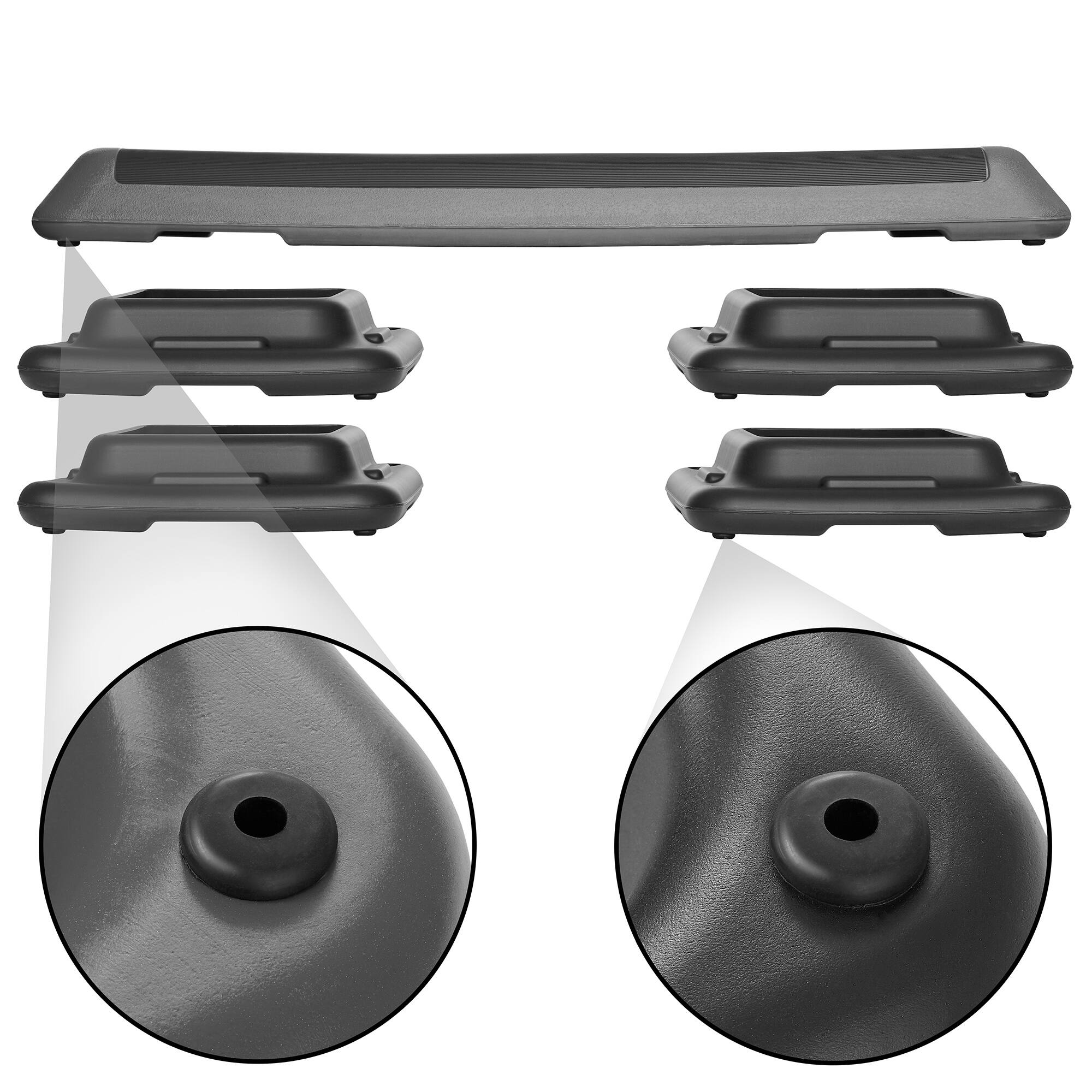 Alt View 2. Philosophy Gym - Aerobic Exercise Adjustable Step Platform Health Club Size w/ 4 Risers - Gray.