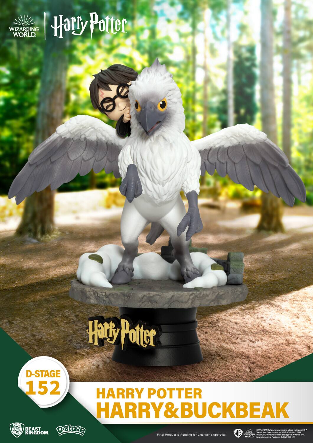 WIZARDING WORLD Harry Potter Harry Potter D-STAGE 152 HARRY POTTER HARRY & BUCKBEAK HARRY BEAST oStage - notig_ - - KINGDOM. WB - - - - - .. - Final Product is Pending for Licensor's Approval CC EEE- - - - . - - WOlLD - - n - - -