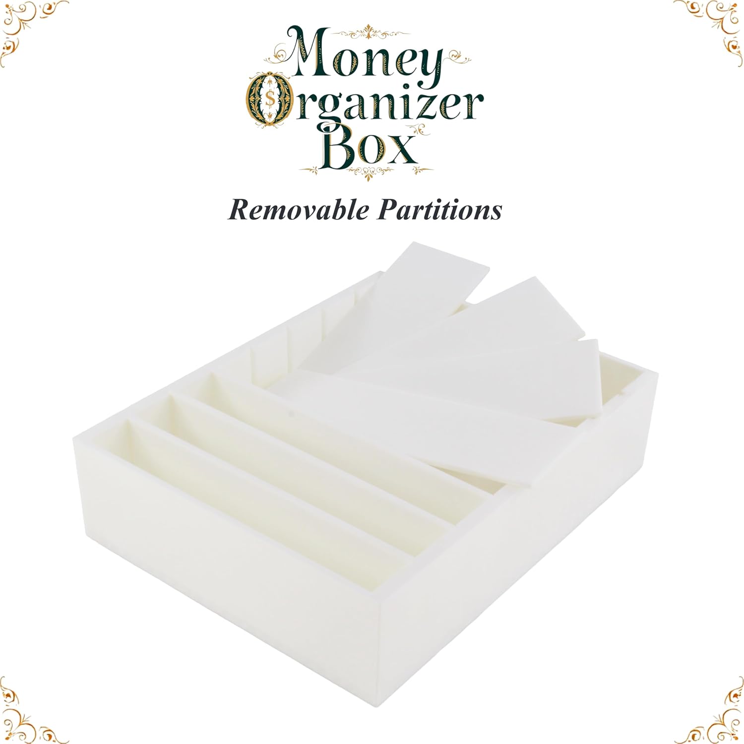 Money Organizer Box  
Removable Partitions