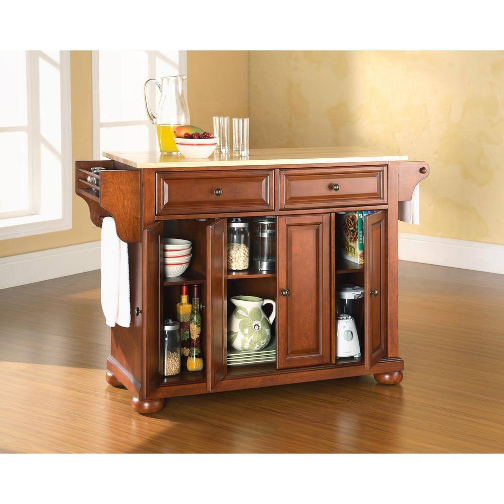 Crosley Furniture Alexandria Wood Top Full Size Kitchen Island/Cart ...
