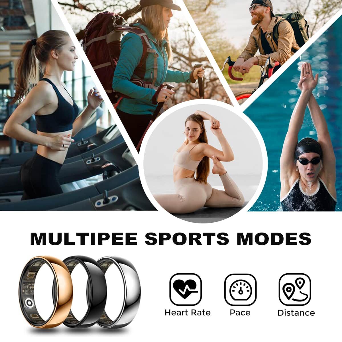 MULTIPEE SPORTS MODES
Heart Rate
Pace
Distance