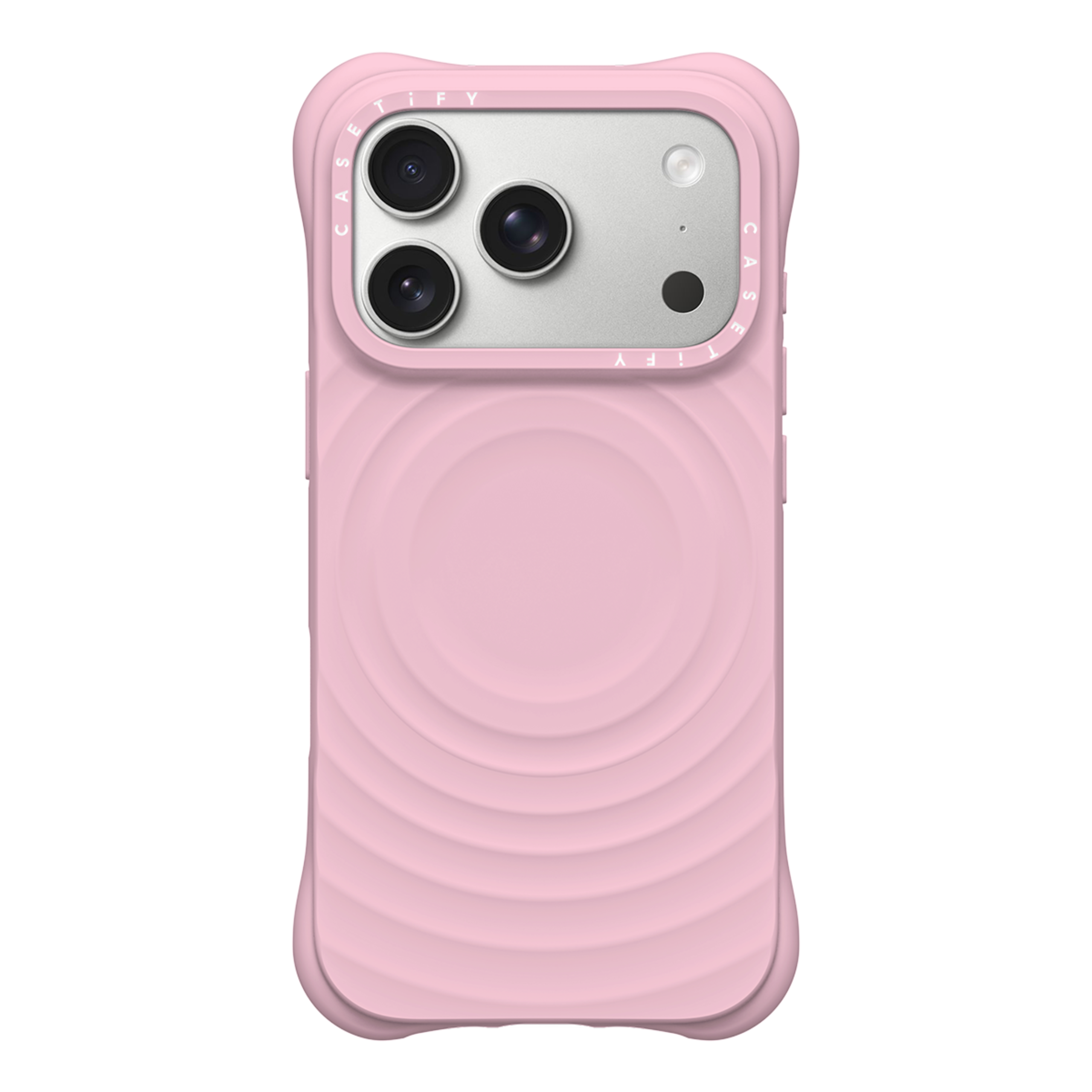 Front. CASETiFY - Ripple Case MagSafe Compatible for Apple iPhone 18 Pro and 17 Pro Devices - Primrose Pink.