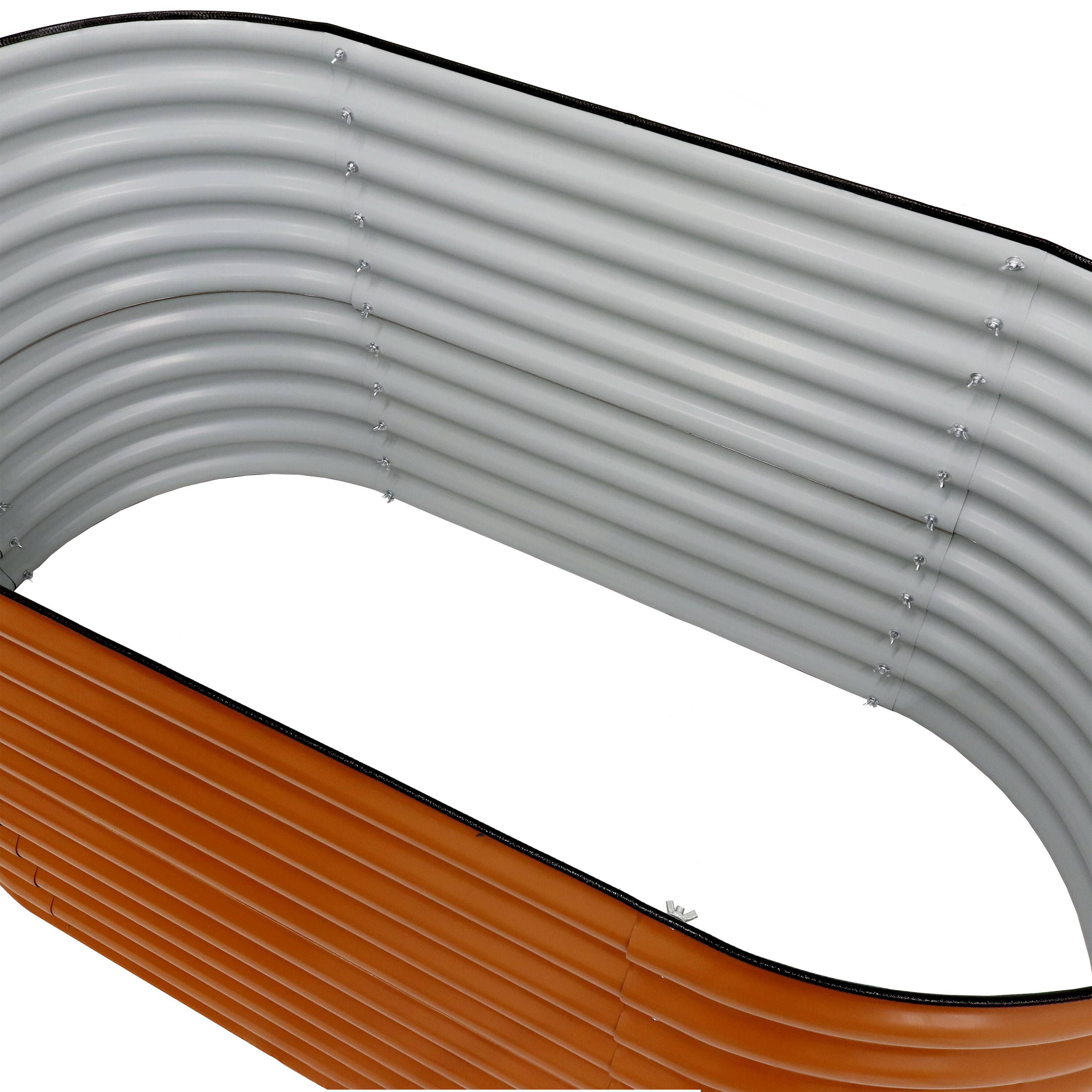 Alt View 8. Sunnydaze - Galvalume Steel Oval Raised Garden Bed - 79 in x 32 in - Brown.
