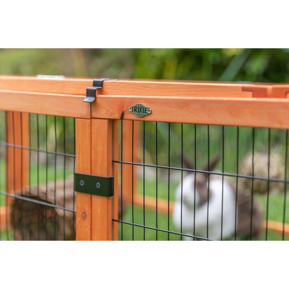 Alt View 3. TRIXIE - Weatherproof Outdoor Animal Cage and Run Extension Hinged Roof - Brown.