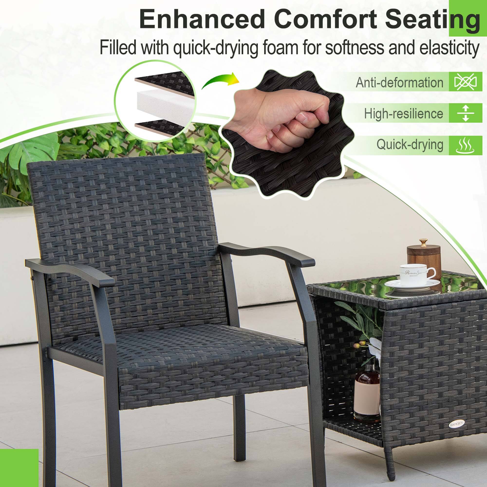 Enhanced Comfort Seating  
Filled with quick-drying foam for softness and elasticity  

- Anti-deformation  
- High-resilience  
- Quick-drying