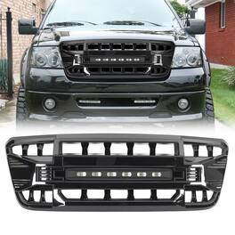 AMERICAN MODIFIED - Armor Grille Compatible with 2004-08 Ford F150 - Glossy Black