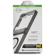 100% RECYCLED MATERIALS
SLIDE TO OPEN
ITSKINS
2X STRONGER MAGNETS
AIMANTS 2X PLUS PUISSANTS
3 METER / 10 FEET DROP PROTECTION
PROTECTION CONTRE LES CHUTES
CAMERA, SCREEN AND HINGE PROTECTION
PROTECTION CAMRA, CRAN ET CHARNIER
SUPREME R CLEAR / HINGE
LIFETIME WARRANTY
COMPATIBLE WITH MAGSAFE
FOR Samsung Galaxy Z Flip5