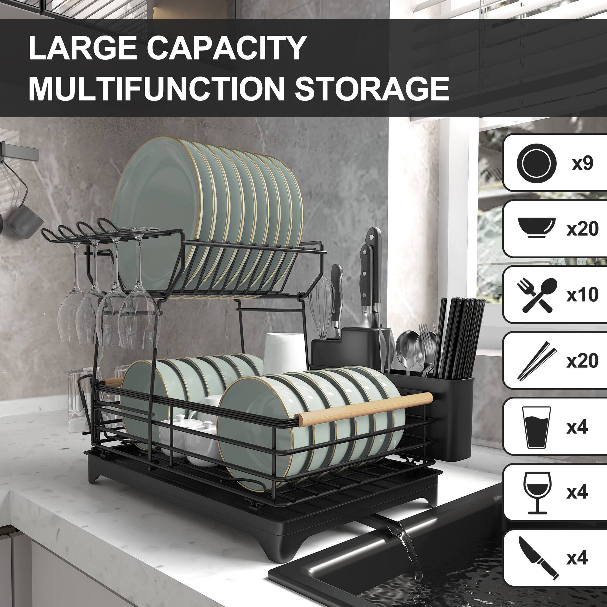 LARGE CAPACITY MULTIFUNCTION STORAGE

- x9
- x20
- x10
- x20
- x4
- x4
- x4