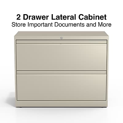 2 Drawer Lateral Cabinet  
Store Important Documents and More