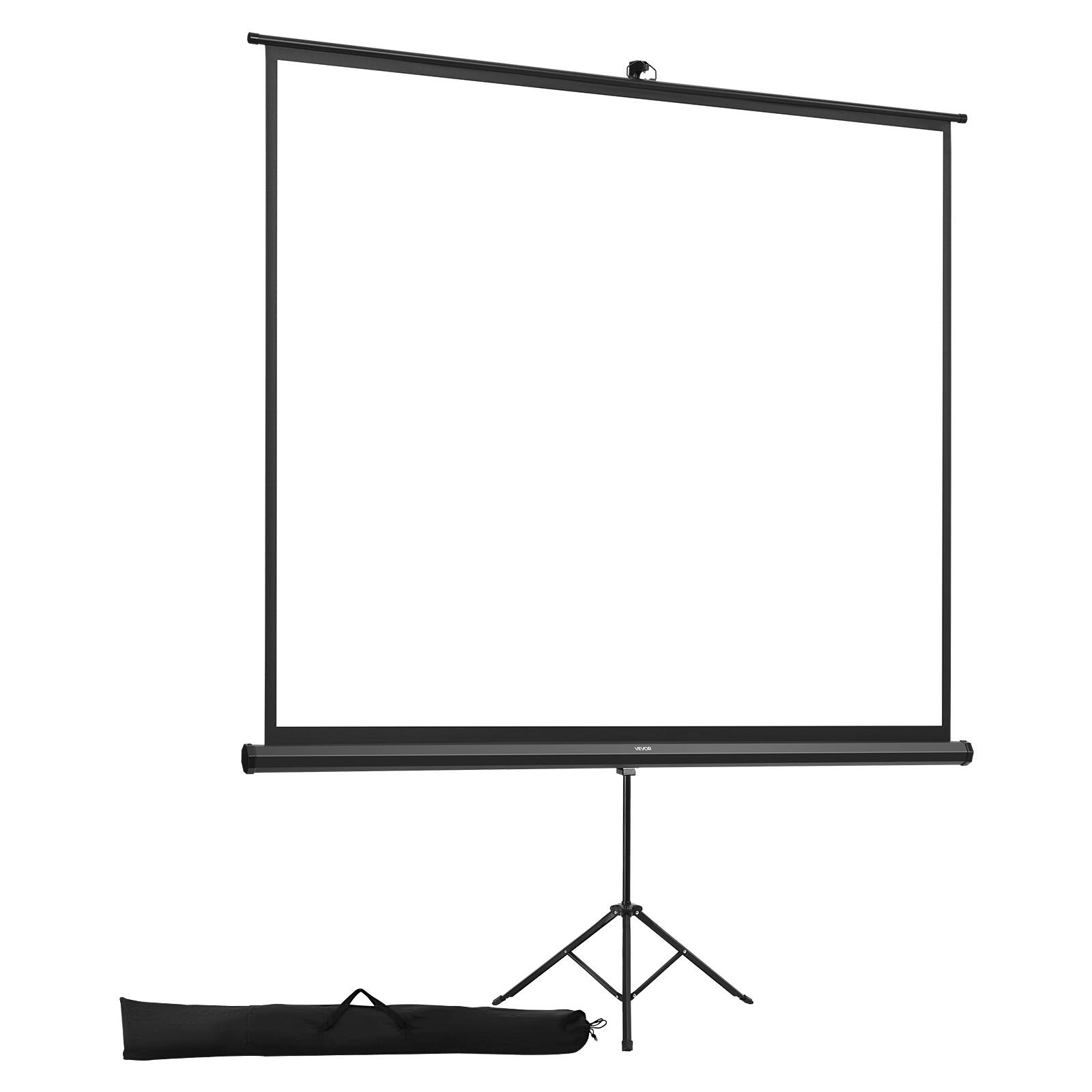 Alt View 5. VEVOR - Projector Screen with Stand, 70 x 70 Inch 160° Wide Angle Indoor Outdoor Projection Screen, 1:1 4K HD Tripod Screens - Black.