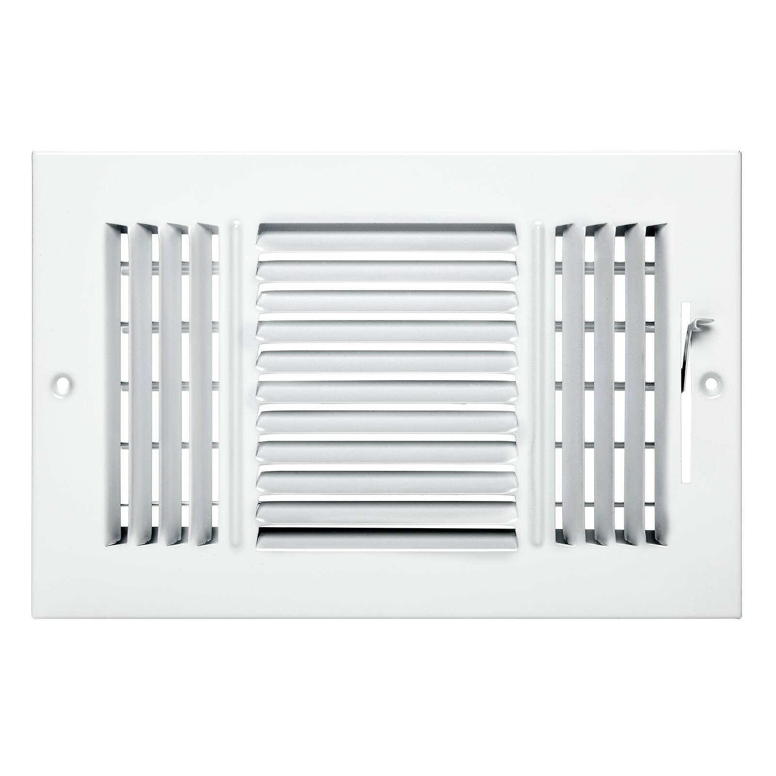 Alt View 5. VEVOR - 6 x 10 Inch Floor Registers, 6-Pack Floor Vents, HVAC 3-Direction Iron Vent Grilles for Home/Office Wall & Ceiling - White.