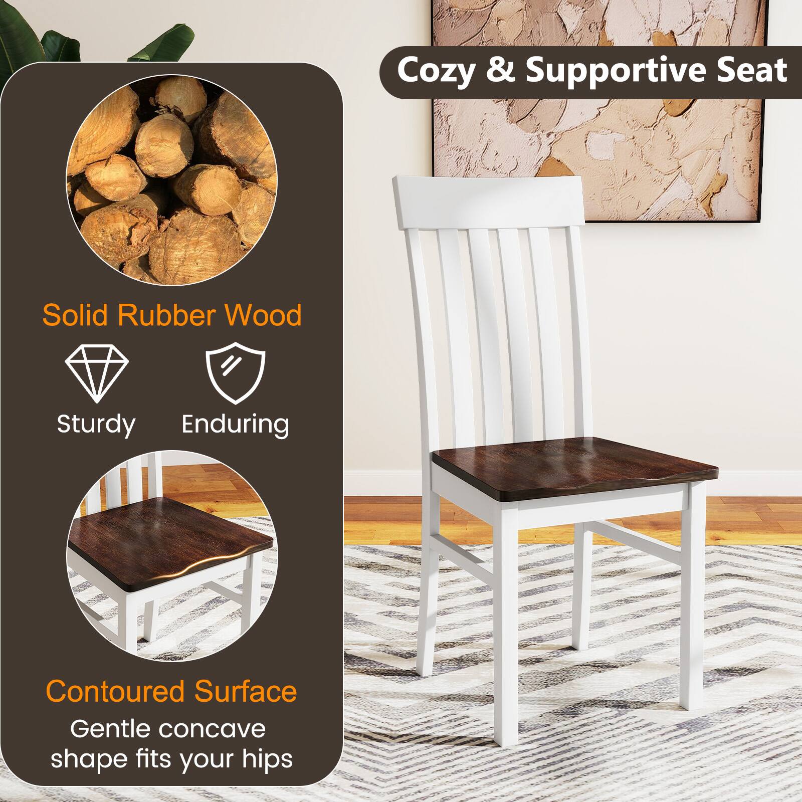Cozy & Supportive Seat

Solid Rubber Wood
Sturdy Enduring

Contoured Surface
Gentle concave shape fits your hips