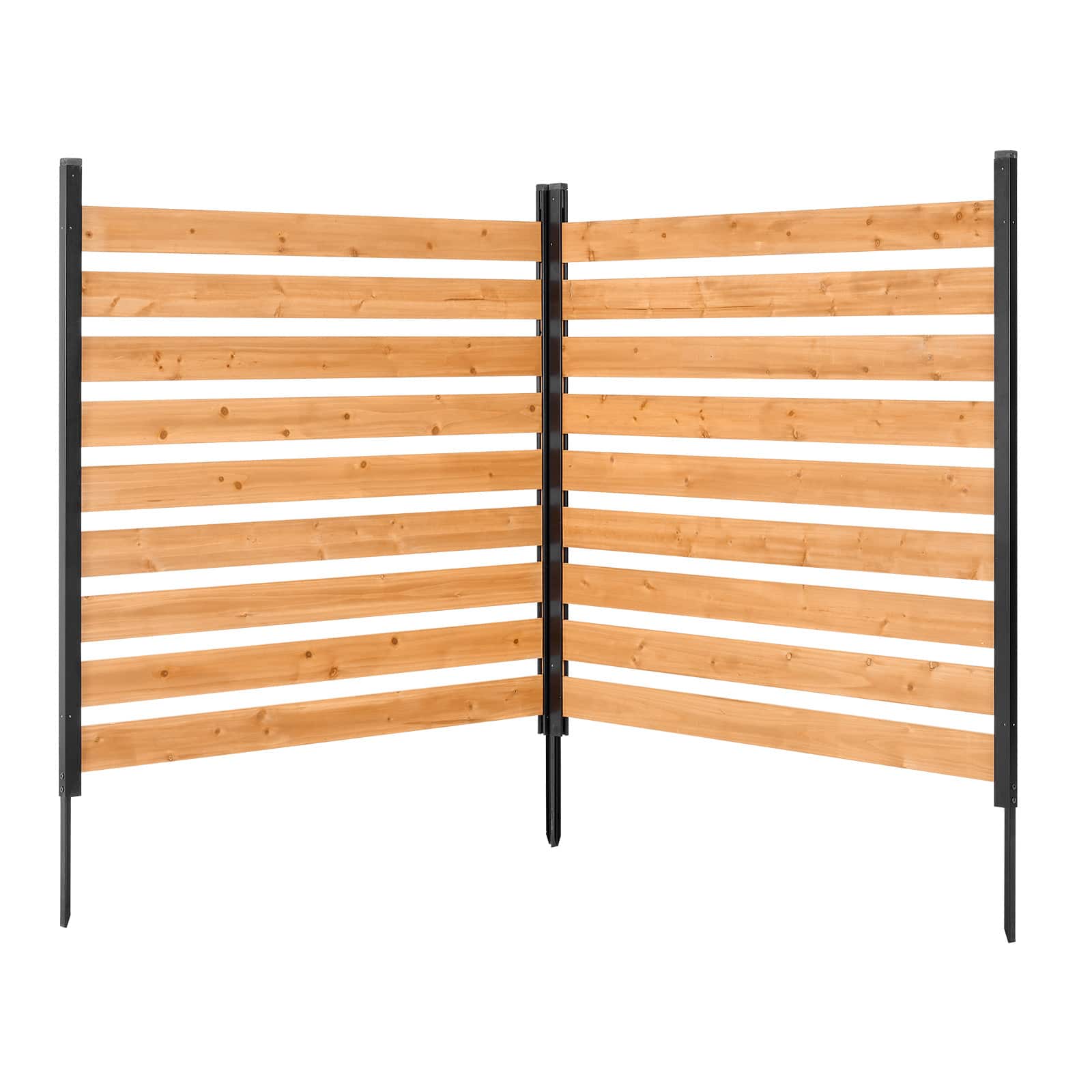 VEVOR - Wooden Privacy Fence, 48 x 49 x 28 inch Air Conditioner Fence, 2 Panel Solid Outdoor Wood Privacy Screen - Wood brown