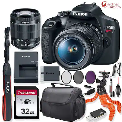 Canon Cardinal Camera Canon i 18-55 24 35 AF I m 18-55mm MA PMP EFS LENS EF-S ZOOM 18-55mm CANON 1:3.5-5.6 IS E EOS REBEL T7 Canon 58mm Canon EOS Transcend Y CC 10 Si 1 H I 32G GB