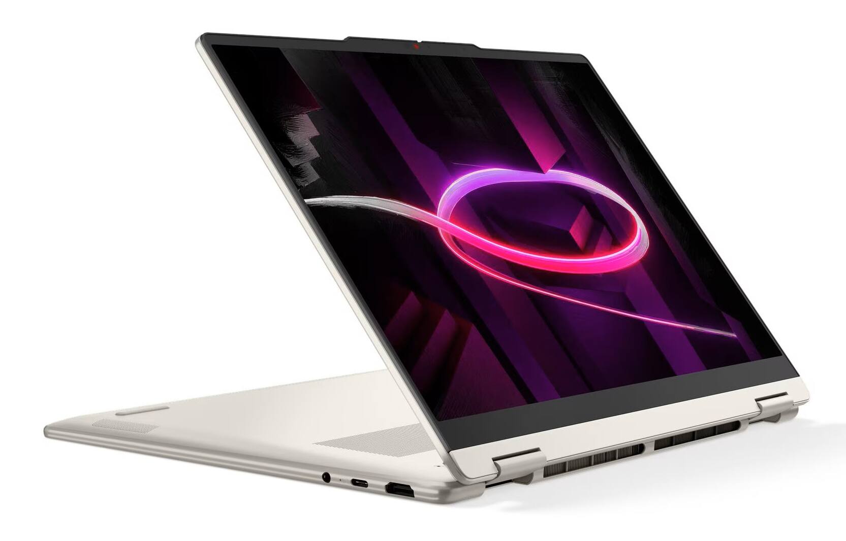Alt View 4. Lenovo - Yoga 7 2-in-1 Laptop with 14" OLED Touch up to 600nits, 1TB SSD, 16GB, Ryzen AI 5 340 Processor, & Yoga Pen - 83JR0003US - Seashell.
