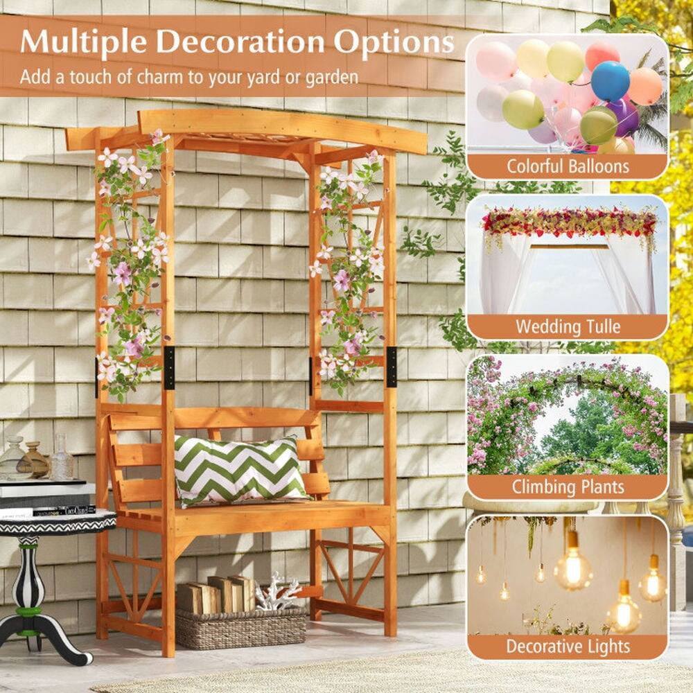 Multiple Decoration Options  
Add a touch of charm to your yard or garden

- Colorful Balloons
- Wedding Tulle
- Climbing Plants
- Decorative Lights